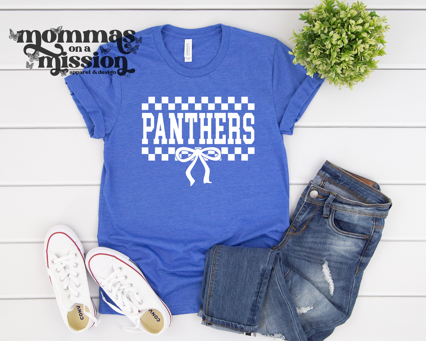 panthers checkered bow