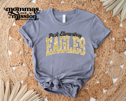 park eagles in faux glitter