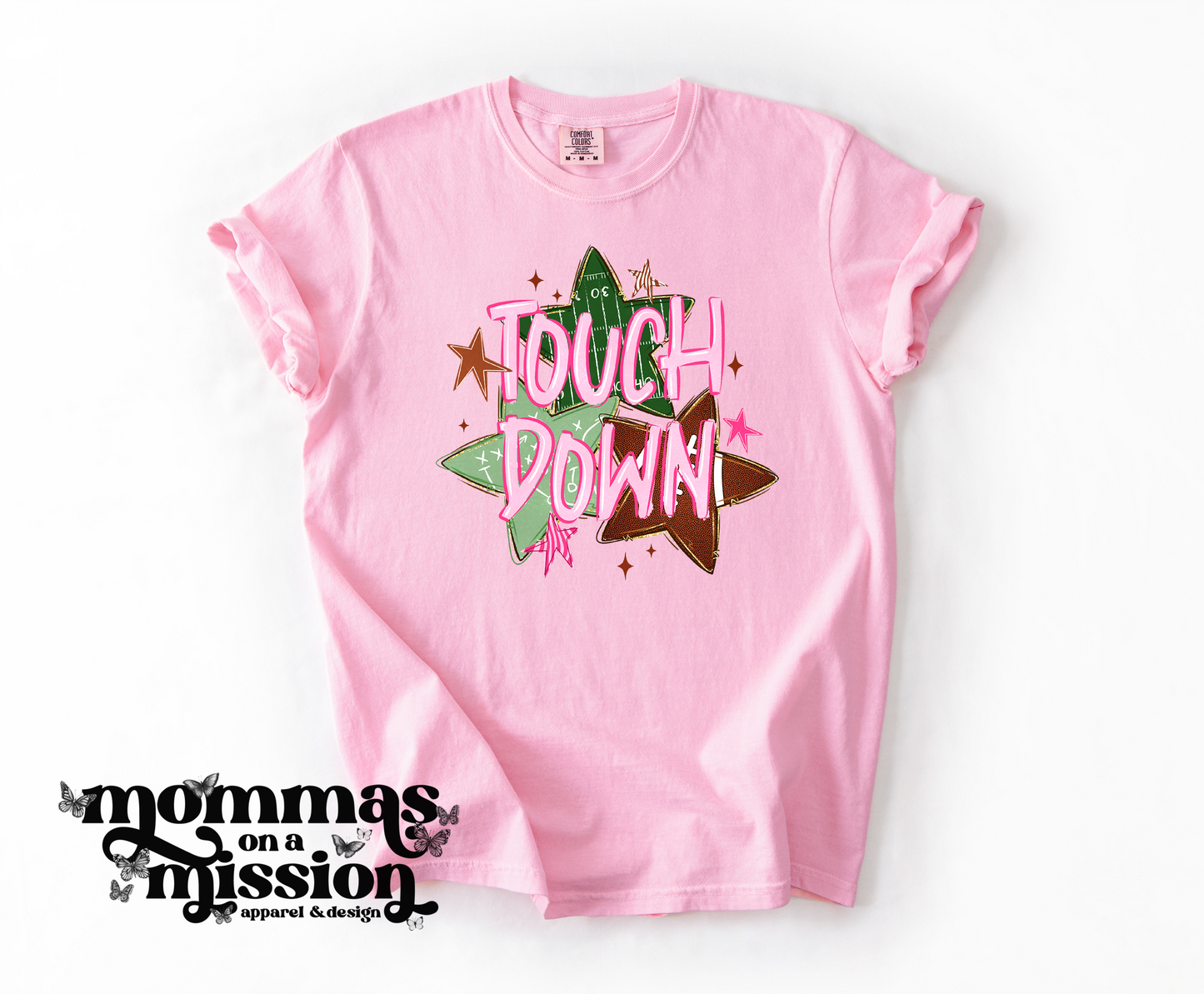 pink touchdown with stars