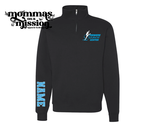 premiere dance center quarter zip with custom name - pdc