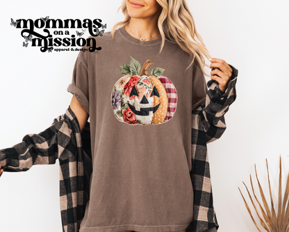 floral patchwork pumpkin