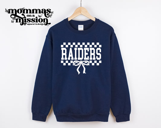 raiders checkered bow (youth)