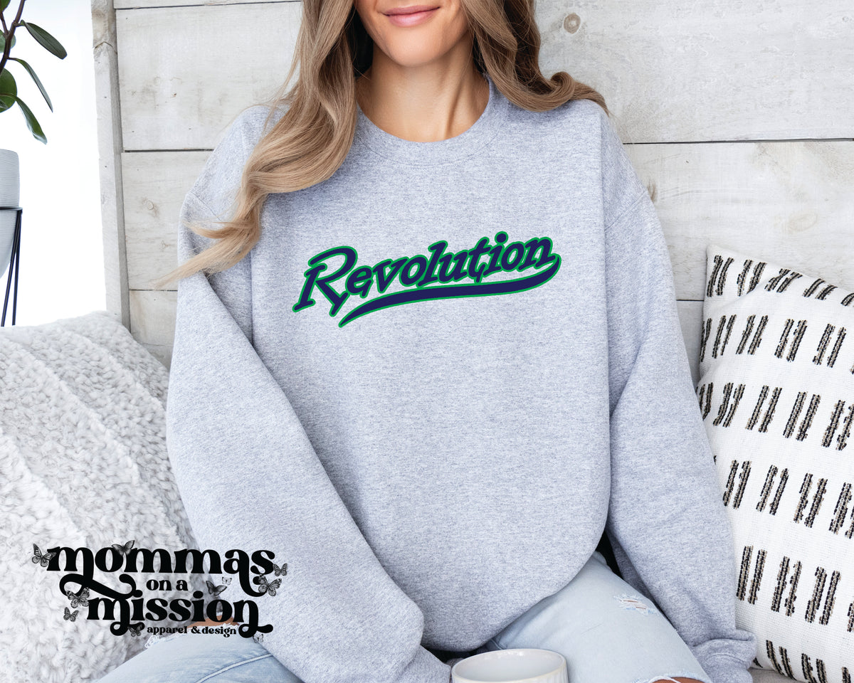 revolution script green/navy - revolution