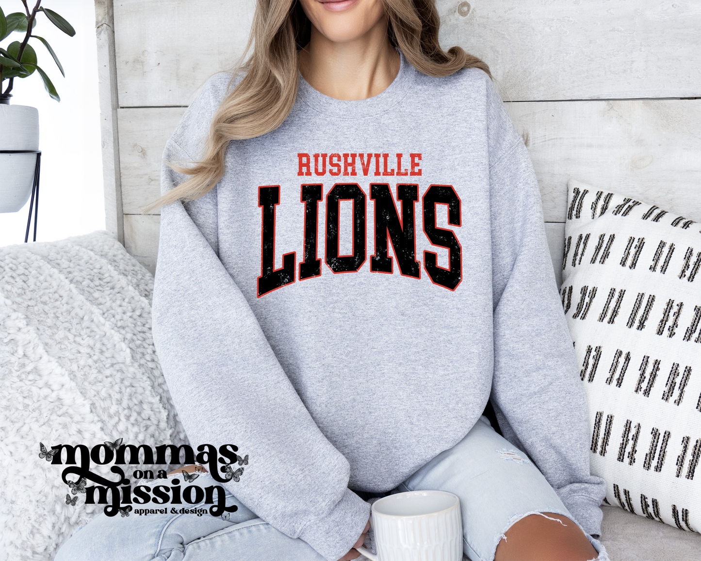 rushville lions warped text