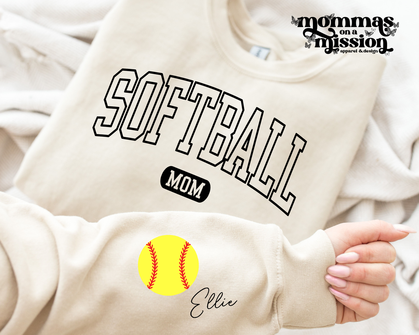 softball mom - add name on sleeve