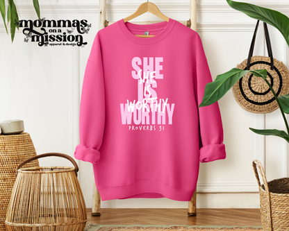 she is worthy - pinks
