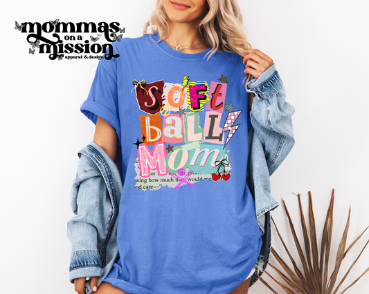 softball mom ransom letters bright