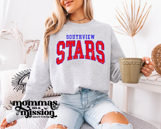 southview stars warped text