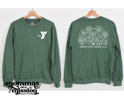 words matter speak kindness YMCA - front/back