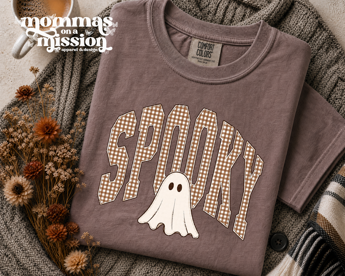 spooky gingham with ghost