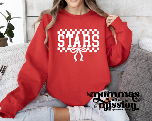 stars checkered bow