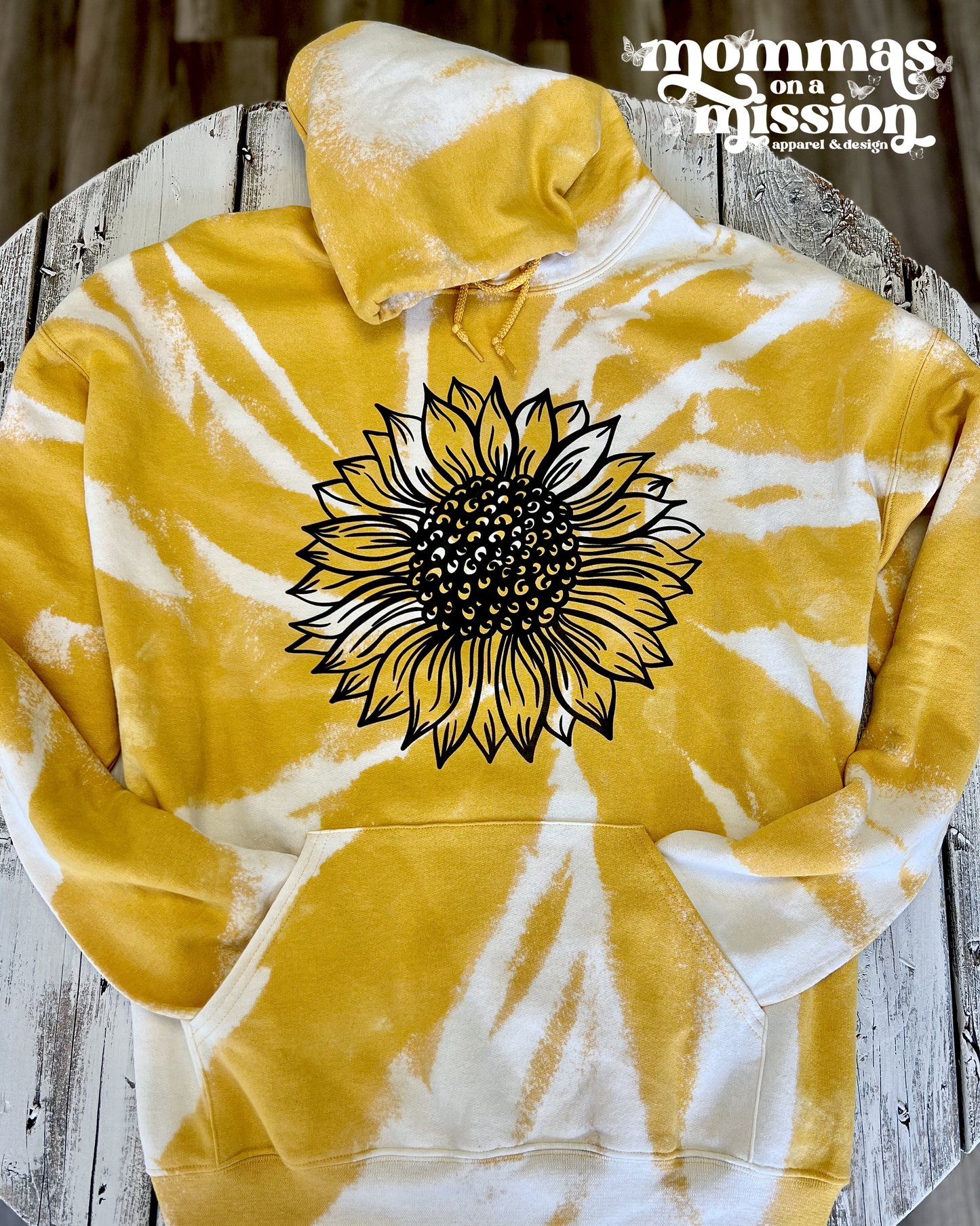 mustard bleached sunflower hoodie
