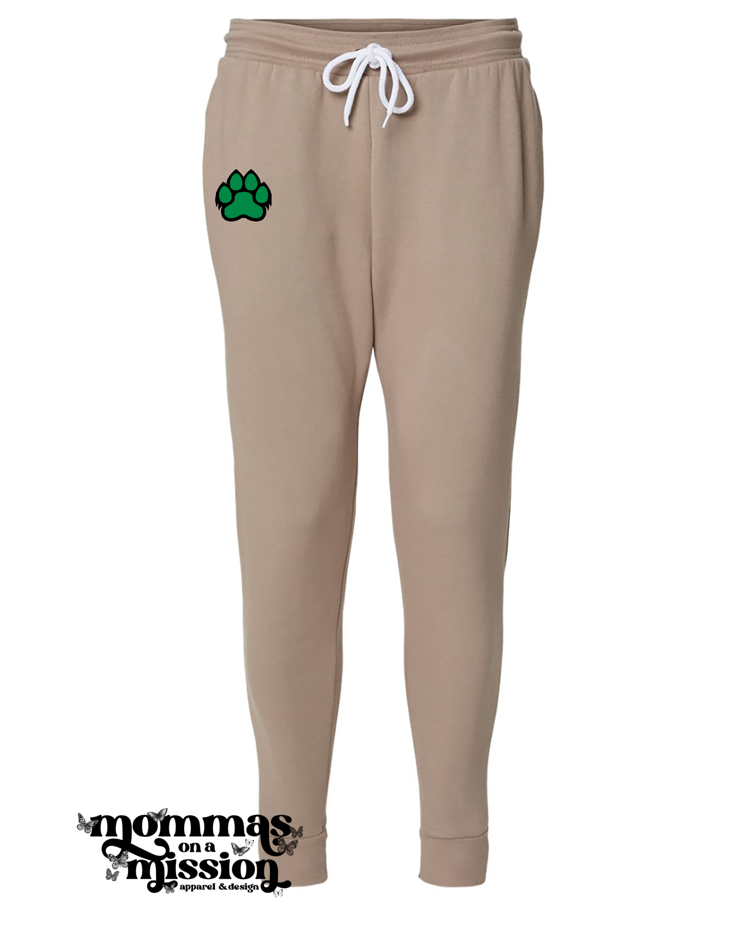 green paw unisex sweatpant joggers in tan - yhs basketball boosters