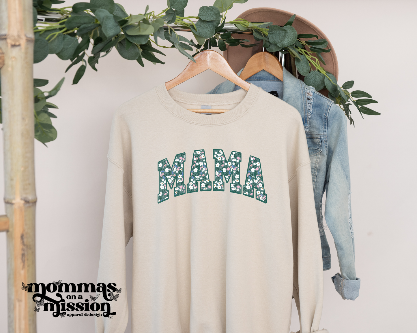 teal floral mama
