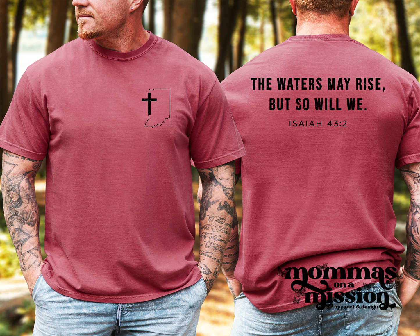 the waters may rise Isaiah 43:2 front/back (youth) - flood relief
