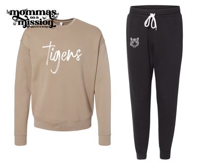 tigers spirit sweat set - tan/black