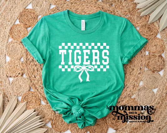 tigers checkered bow