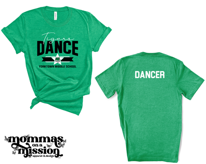 tigers dance with yorktown logo - front/back