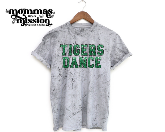 tigers dance in faux glitter
