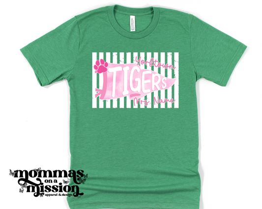 custom teacher's name - yorktown tigers preppy flag