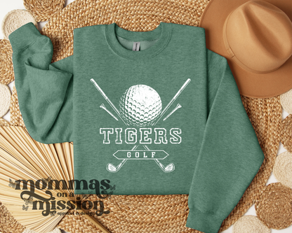 yorktown golf with clubs distressed