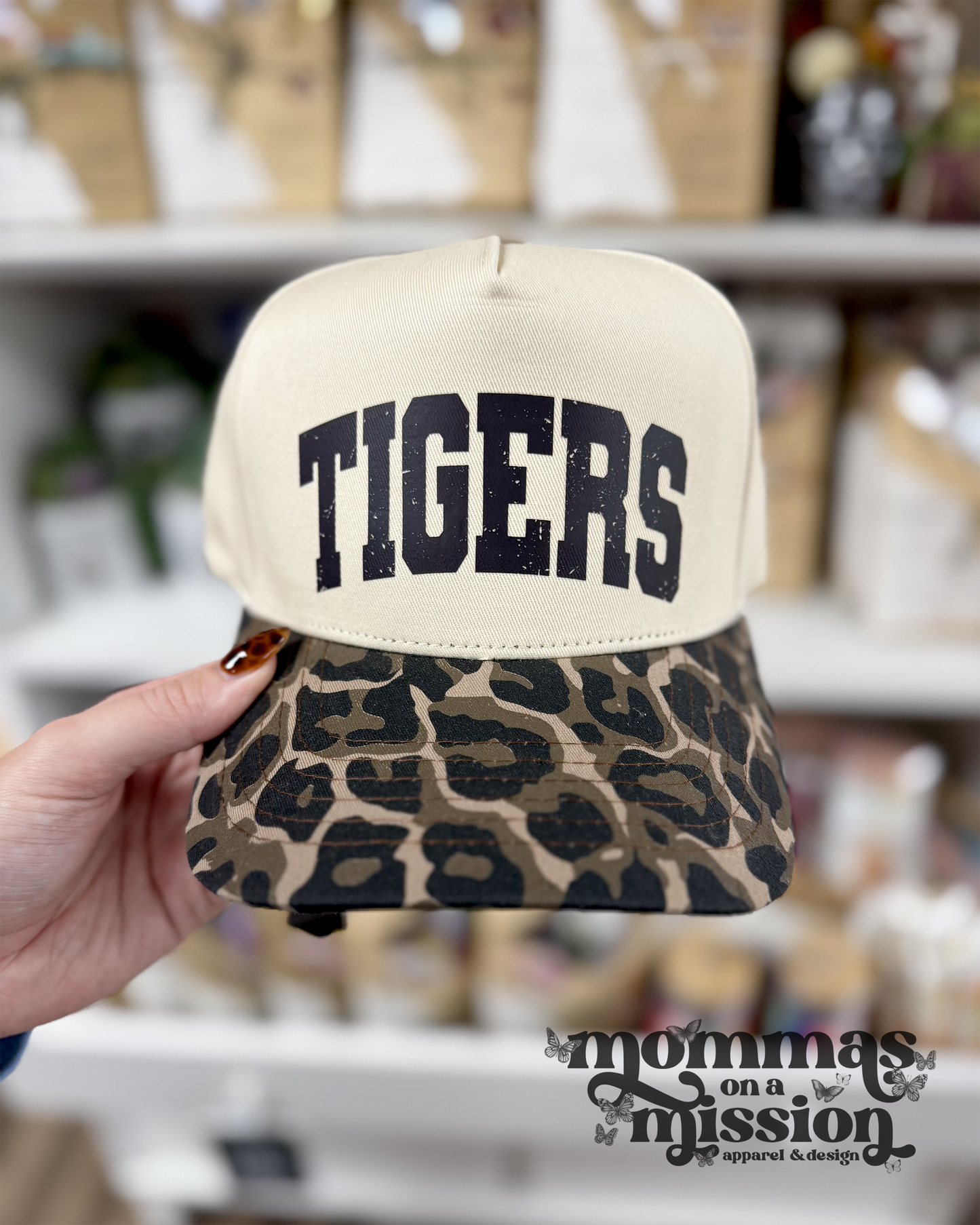 custom leopard mascot hat