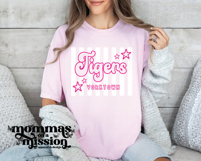 yorktown tigers pink preppy stripes (youth)