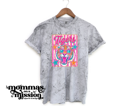 pink/glitter preppy stripes tigers (youth)