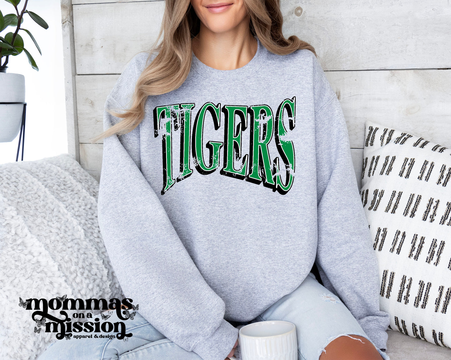 tigers wavy distressed