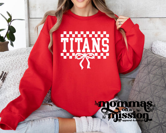 titans checkered bow