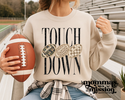 touch down with patterned footballs