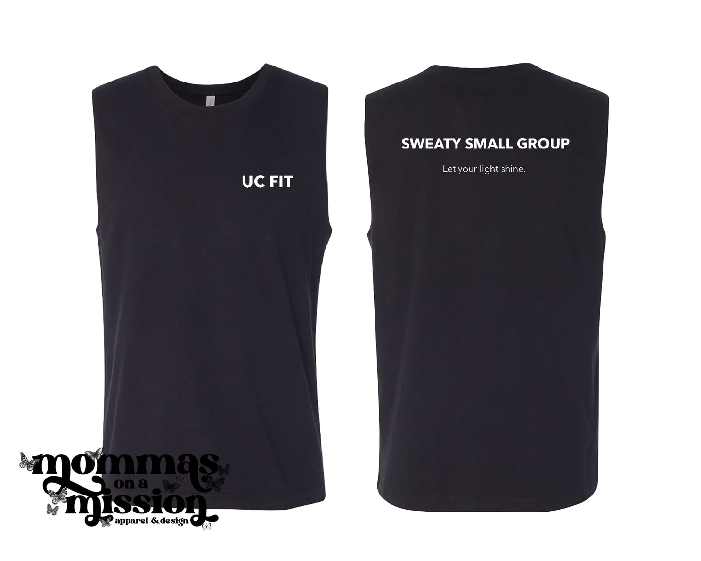 uc fit unisex muscle tank front/back
