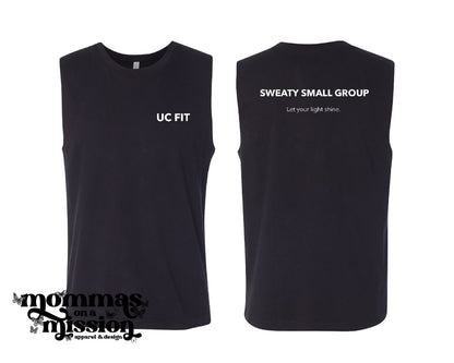 uc fit unisex muscle tank front/back