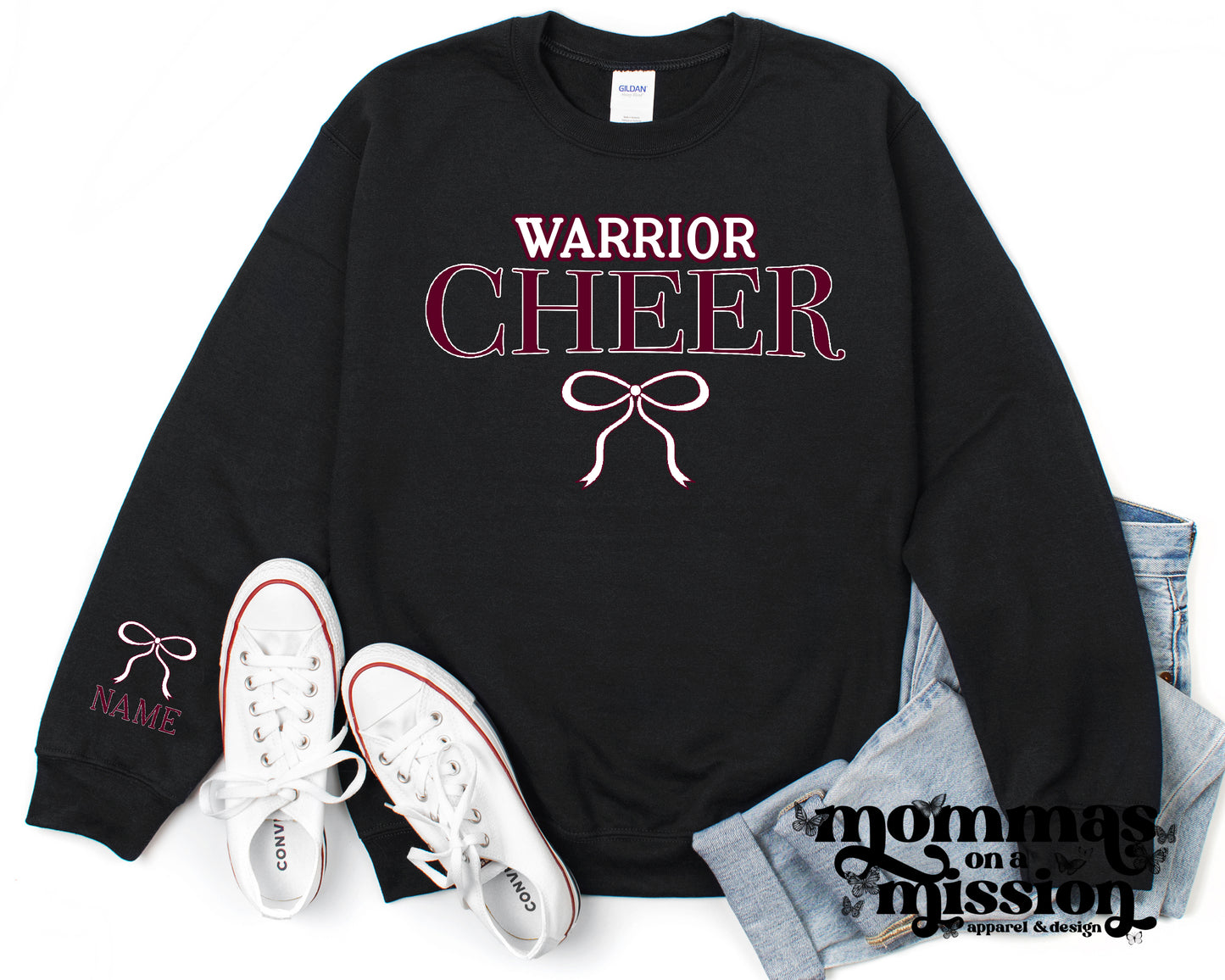 warrior cheer bow with custom name