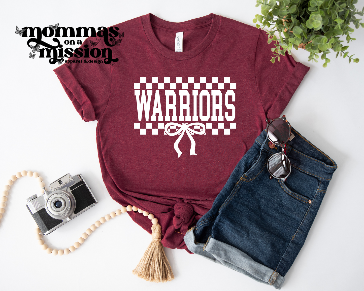 warriors checkered bow (youth) - PTO Boosters