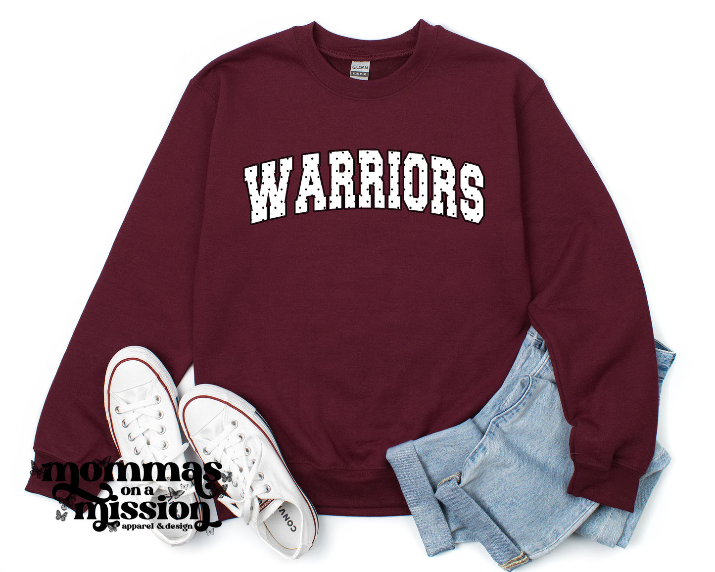 warriors black & white polka dots (youth)