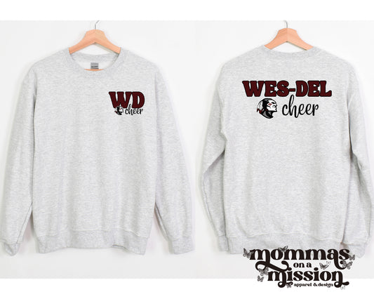 WD cheer front/back (youth) - wes-del cheer boosters