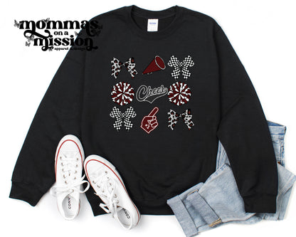 leopard/checkered coquette cheer - wes-del cheer boosters