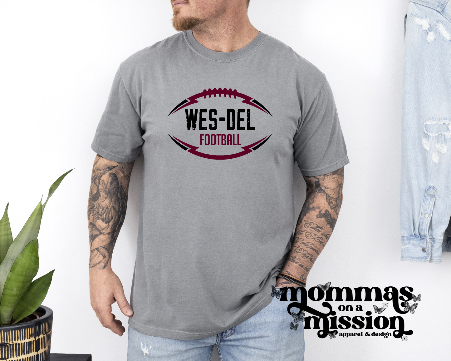 wes-del football outline