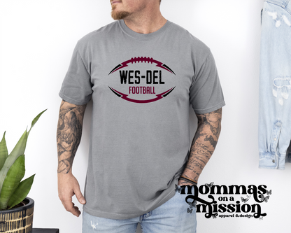 wes-del football outline