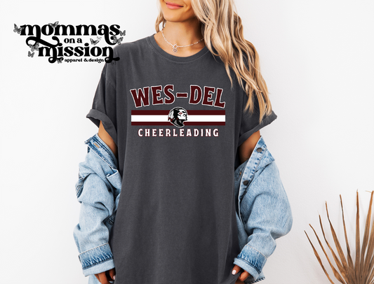 wes-del cheerleading with lines (youth) - wes-del cheer boosters