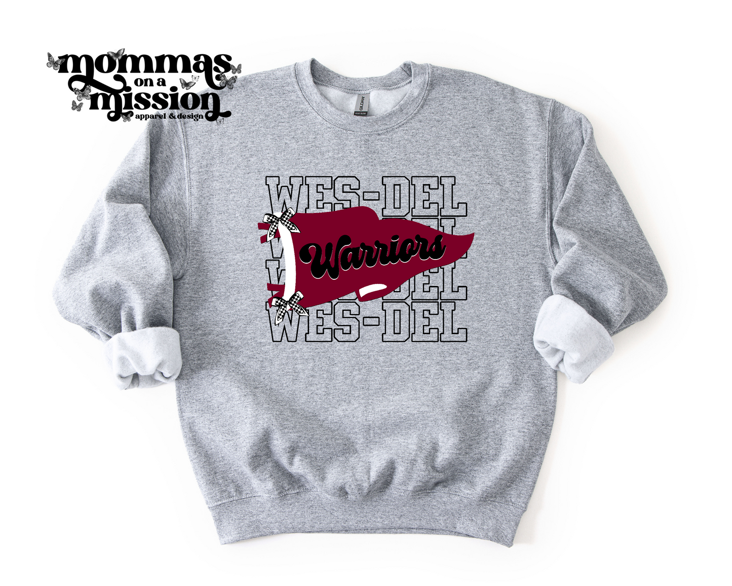 wes-del warriors stacked spirit flag (youth)