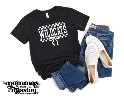 wildcats checkered bow