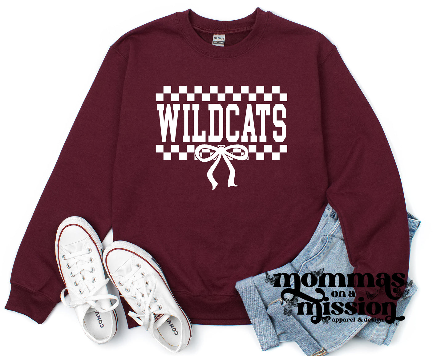 wildcats checkered bow