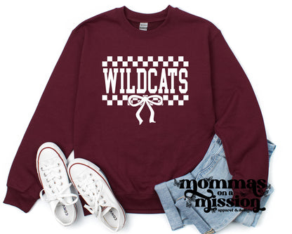 wildcats checkered bow