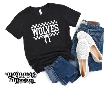wolves checkered bow (youth)