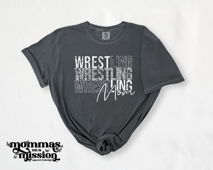 distressed stacked wrestling mama