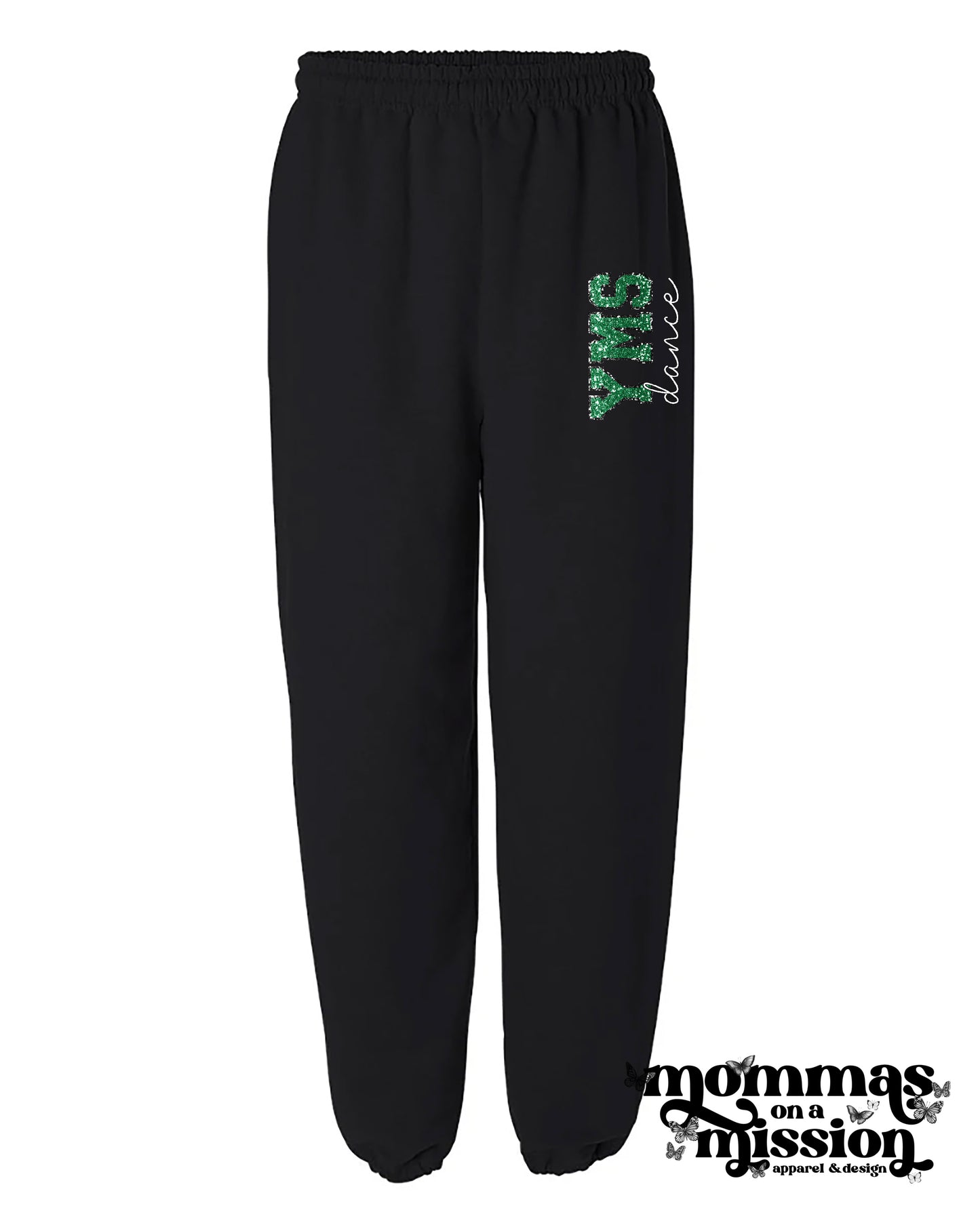 yms dance sweatpants (youth) - faux glitter words