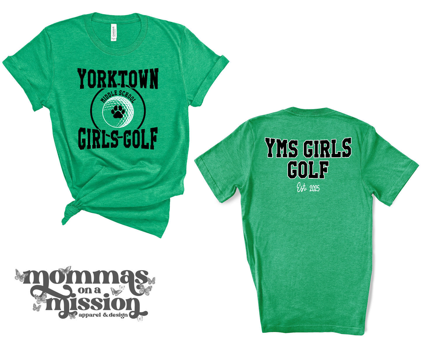 yms girls golf team front/back