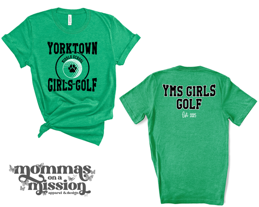 yms girls golf team front/back